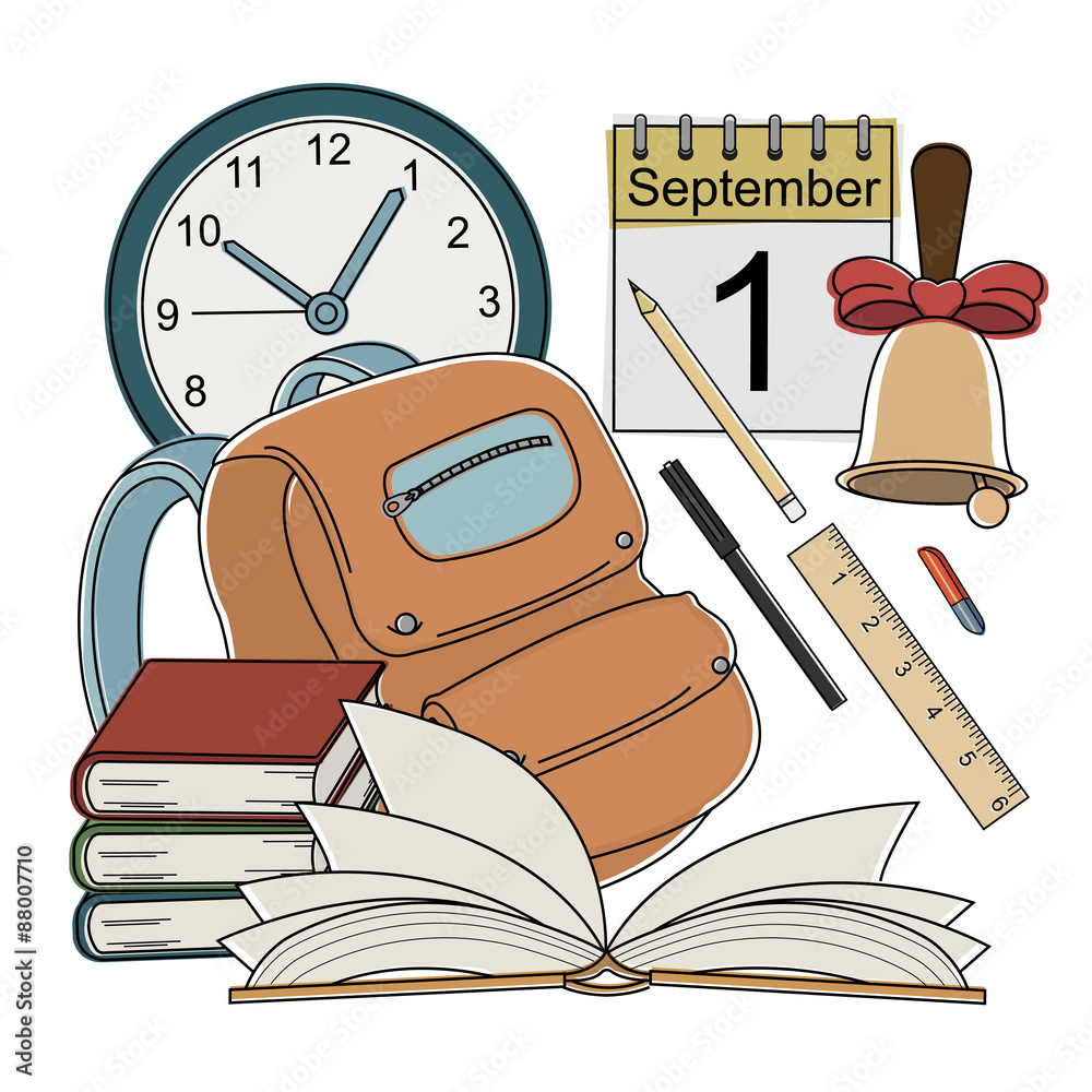 school book and pencil clipart