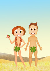 Wall Mural - the temptation of Adam and Eve