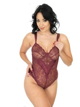 Sexy Young Pin Up Model Wearing A See Through Body Lingerie Set