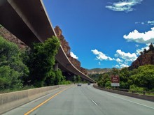 Scenic Interstate Highway 70 In Glenwood Canyon, Colorado, United States