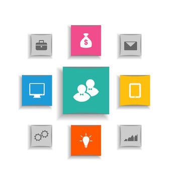 Modern label with infographic elements for business strategy