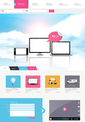 Canvas Print - modern one page website template vector