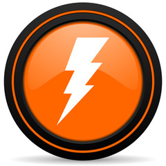 Poster - bolt orange icon flash sign