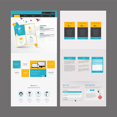 Fototapete - business one page website design template. vector design.