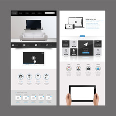 Fototapete - business one page website design template. vector design.
