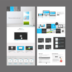 Fototapete - business modern clean one page website design template. vector design
