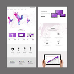 Fototapete - one page website design template. vector design