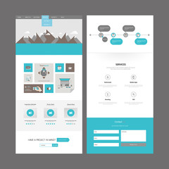 Fototapete - one page website template and header designs