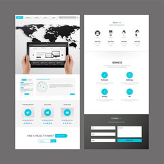 Fototapete - one page website template and header designs