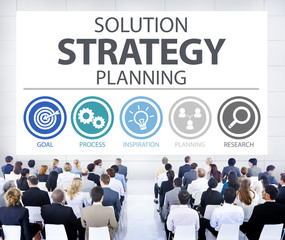 Wall Mural - Strategy Business Goals Solution Success Concept