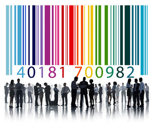 Wall Mural - Bar Code Identity Marketing Data Encryption Concept
