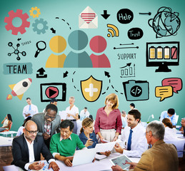 Poster - Team Corporate Connection Share Community Concept