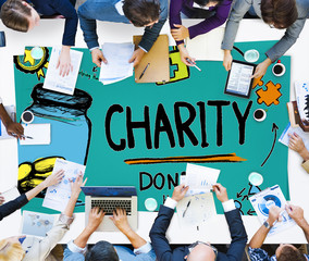 Wall Mural - Charity Donate Help Give Saving Sharing Support Volunteer Concep