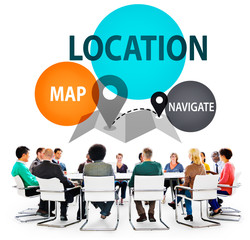 Sticker - Location Destination Navigation Map Direction Concept