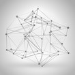 © antartstock - Wireframe Polygonal Element. Abstract 3D Object with Thin Lines