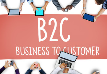 Sticker - Business To Customer Consumer Commerce Contact Concept