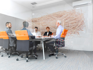 Wall Mural - business people group on meeting