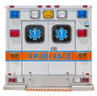 Back side of an ambulance car for emergency rescue.