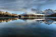 Lake St. Moritz with the first snow in the autumn