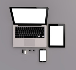 Canvas Print - responsive mock-up, top view