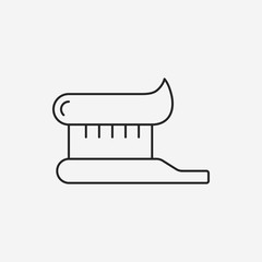 Poster - tooth brush line icon