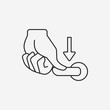 flush handle line icon