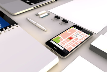 Canvas Print - gps smartphone office