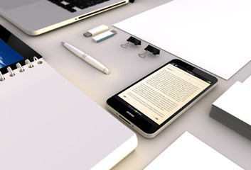 Canvas Print - ebook smartphone office