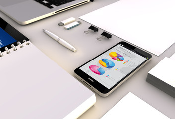 Canvas Print - financial smartphone office
