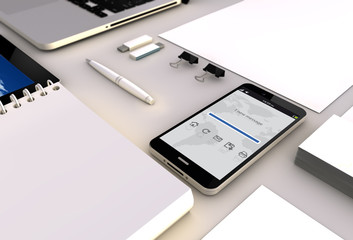 Canvas Print - mail smartphone office