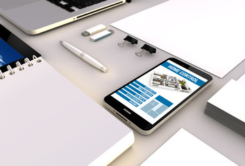 Canvas Print - home control smartphone office