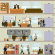 © trokerr - scenes of people working in the office. Interior office. Vector illustration in a flat style.