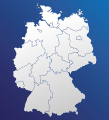 Naklejka na meble Deutschland Karte und Bundesländer Landkarte Europa 