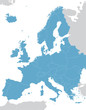 blue Europe vector map