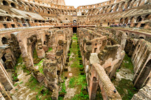 Arena Ruins Inside Colosseum (Coliseum) In Rome, Italy