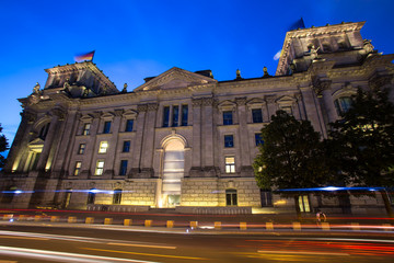 Poster - german bundestag in berlin in the evening