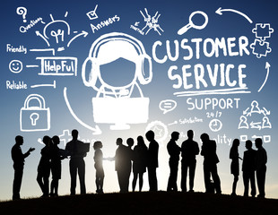 Canvas Print - Customer Service Support Assistance Service Help Guide Concept