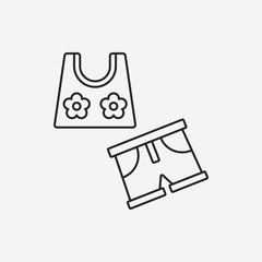 Sticker - swim suit line icon