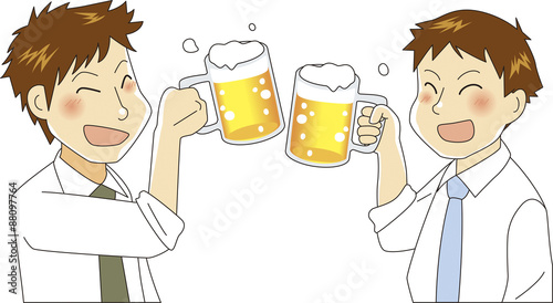 ビールで乾杯をする男性同士のイラスト Stock ベクター Adobe Stock ビールで乾杯をする男性同士のイラスト Stock ベクター Adobe Stock