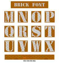 White Font On Brick Wall Series 2