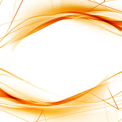 Wall Mural - Bright orange high-tech swoosh wave background