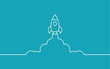 rocket and cloud flat style isolated