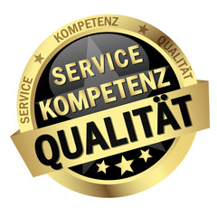 Wall Mural - Button with Banner SERVICE KOMPETENZ QUALITÄT