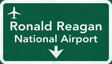 Washington DC Ronald Reagan USA Airport Highway Road Sign 2D Ill