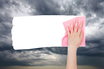 Poster - dark storm clouds in the spring sky