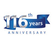 116 Years Anniversary Logo Blue Ribbon