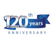 120 Years Anniversary Logo Blue Ribbon