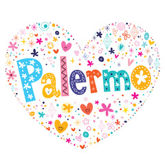 Wall Mural - Palermo heart shaped type lettering vector design