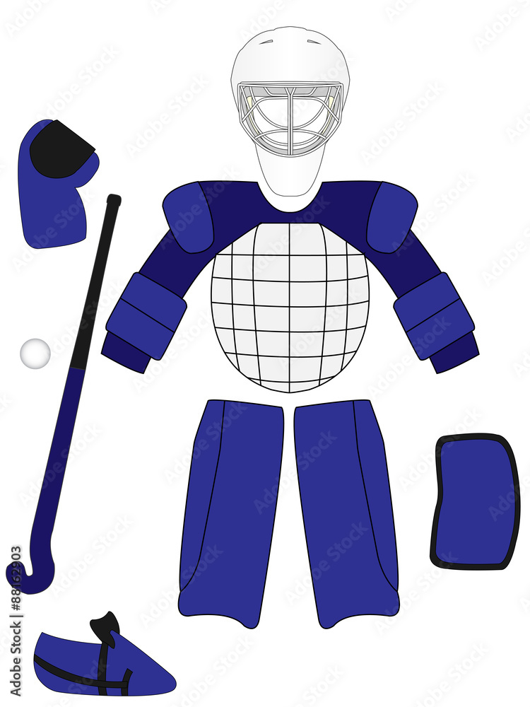Photo Art Print Field Hockey Goalkeeper Equipment Kit Europosters