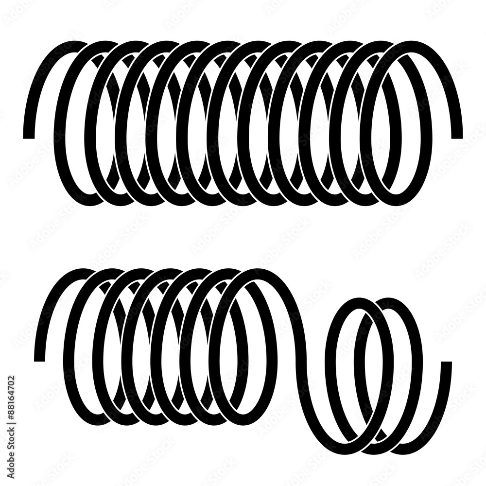 Spring Machine Symbol vector tension spring black symbols Stock Vector | Adobe Stock